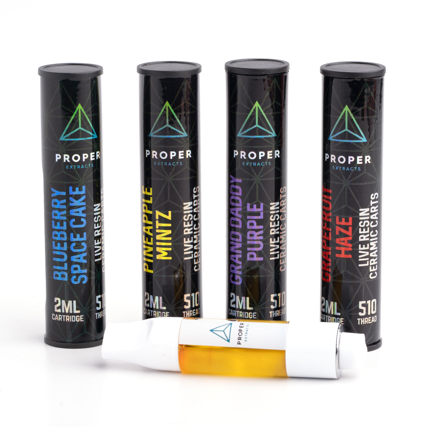 ProperExtracts-2g_Live_Resin_Ceramic_Cartridges-Bundle_Shot 2g Live Resin Ceramic Cartridges