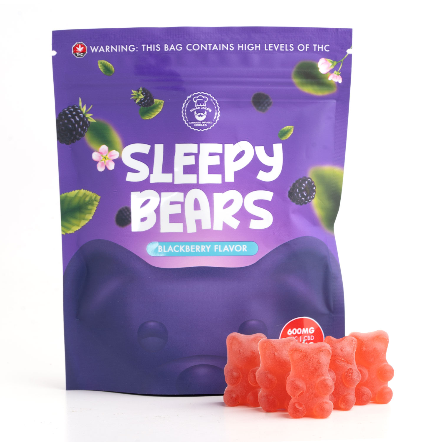 600mg 1:1 Blackberry Sleepy Bears (Sugar Jacks)